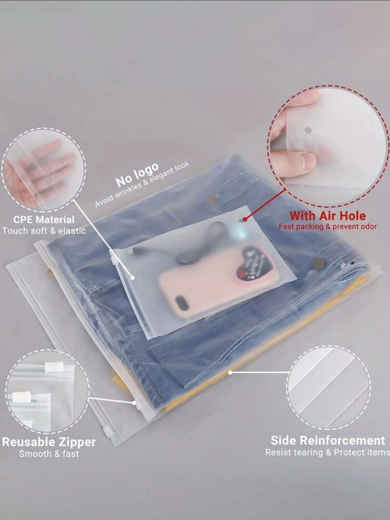 Pack of 25 Pcs Slider Suit Packing Bags- Zip Lock Plastic bags - Size Available