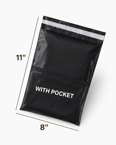 50 Pcs Black Packaging Pocket Flyers – Premium Quality Packaging Bags